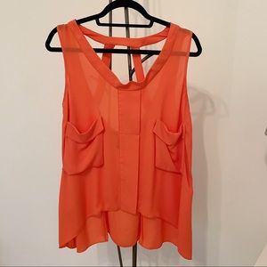 BCBG MaxAzria Peach Tank Top with Pockets